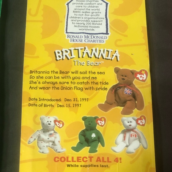 Ty Teenie Beanie Babies set of 3 Britannia, Maple, & Erin NEW Original Packaging - Picture 4 of 8